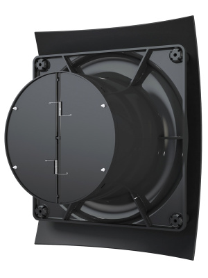 Вентилятор накладной BREEZE D125 обр.клапан Matt black DICITI