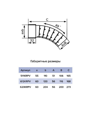 Колено KRPV 60х204 пластик ERA