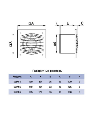 Вентилятор накладной SLIM D125 обр.клапан MRH DICITI