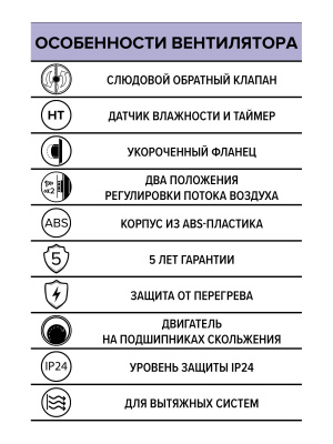 Вентилятор накладной DISC D100 обр.клапан HT ERA
