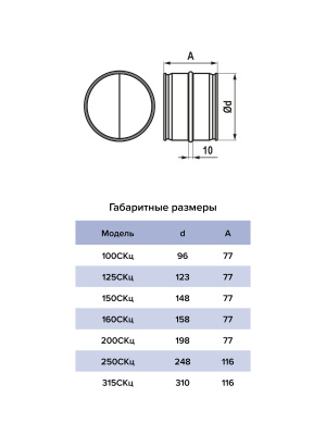 Соединитель СКц D100 оцинк.сталь ERA PRO