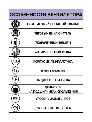 Вентилятор накладной REST D100 сетка обр.клапан тяг.выкл. ERA