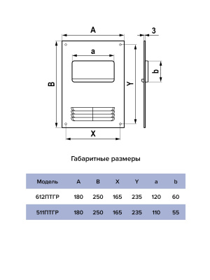 Площадка торцевая ПТГР фланец 120х60 горизонтальная решетка 180х250 пластик ERA