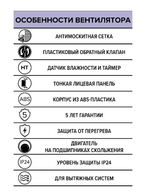 Вентилятор накладной E D100 сетка обр.клапан HT ERA
