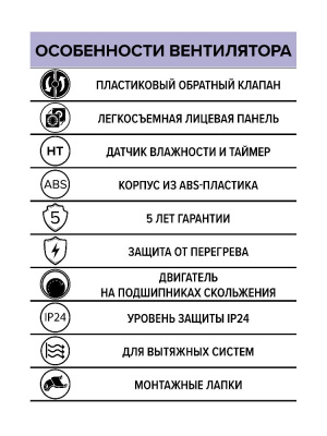 Вентилятор накладной WIND D100 обр.клапан HT ERA