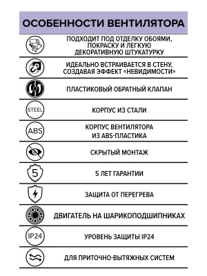 Вентилятор встраиваемый EXCELLENT D100 осевой обр.клапан шариковый подшипник черный матовый ERA