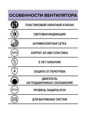 Вентилятор накладной ERA D100 обр.клапан ERA