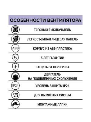Вентилятор накладной WIND D100 тяг.выкл. ERA